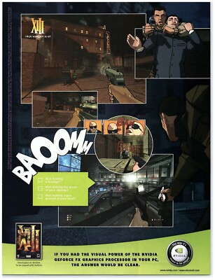2003 Thirteen XIII Video Game Print Ad, NVIDIA Geforce FX Graphics Processor PC