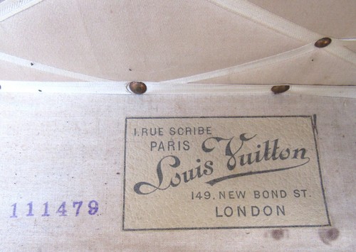 Antique Louis Vuitton trunk, monogram canvas, brass HW early 1900s ships free - Picture 4 of 21