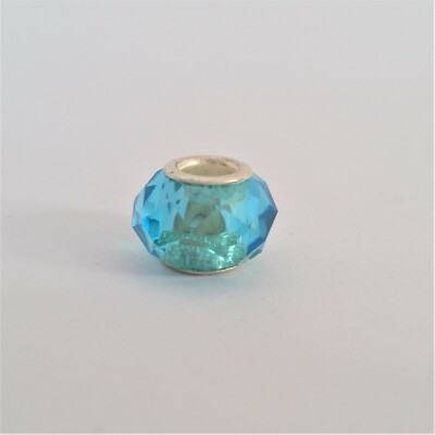 Glas Perle Schmuck Bead DIY blau türkis facettiert Neu 1,5 cm Basteln 
