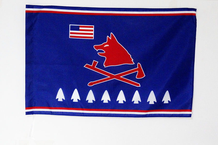 Drapeau amérindien Panis 90 x 150 cm en tissu avec fourreau pour hampe