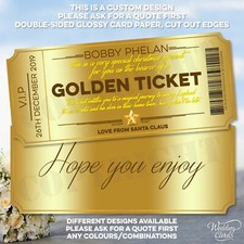 Gold Ticket Golden Gift Surprise Cruise Paris Concert Disney World Disneyland