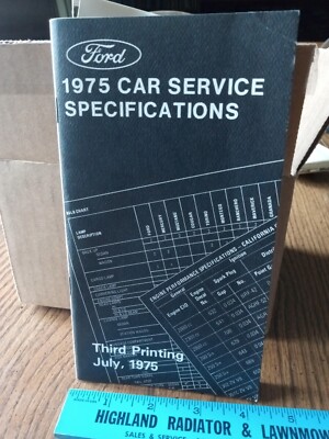 1975 FORD Car Service Specifications Manual - 3rd Printing July 1975 | eBay