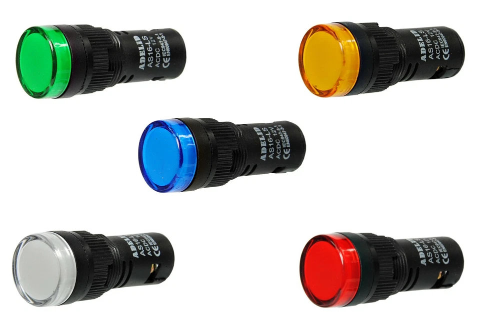 LED Signalleuchte Kontrollleuchte Leuchtmelder 22mm 16mm 10mm Ø BUZZER 12/24/230 - Bild 3 von 4