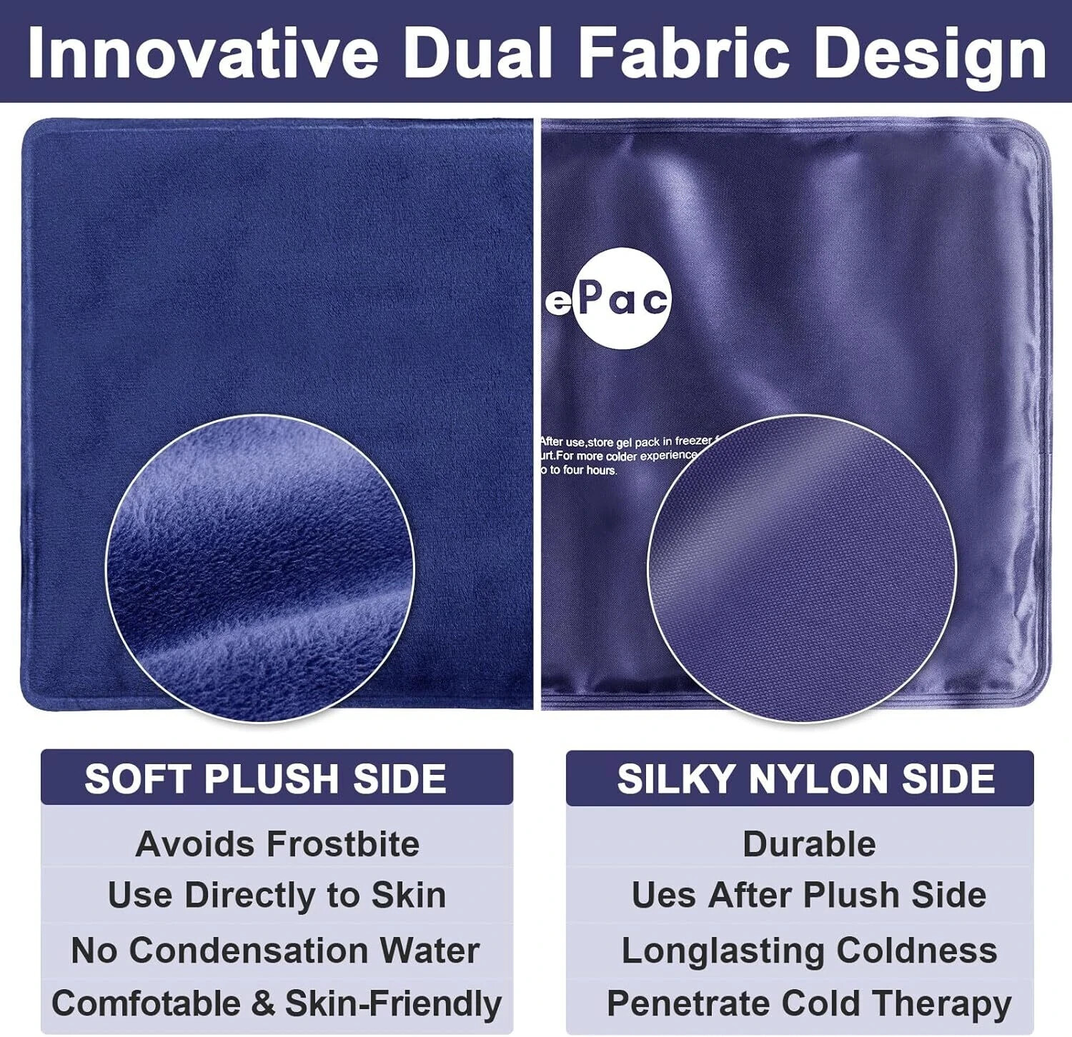 Extra Large Gel Flexible Back Ice Packs for Injuries Reusable 11”x 20 ...