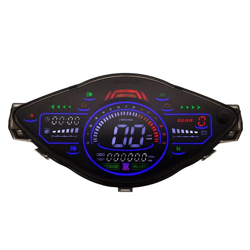 Velocímetro digital LCD para motocicleta odómetro tacómetro medidor para 1,2,4 cilindros Foto 4 de 4