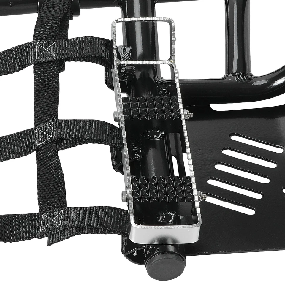 For Honda TRX 450R Sportrax 450 Nerf Bars Pro Peg Heel Guard Aluminum Black Pair - Image 4 of 4