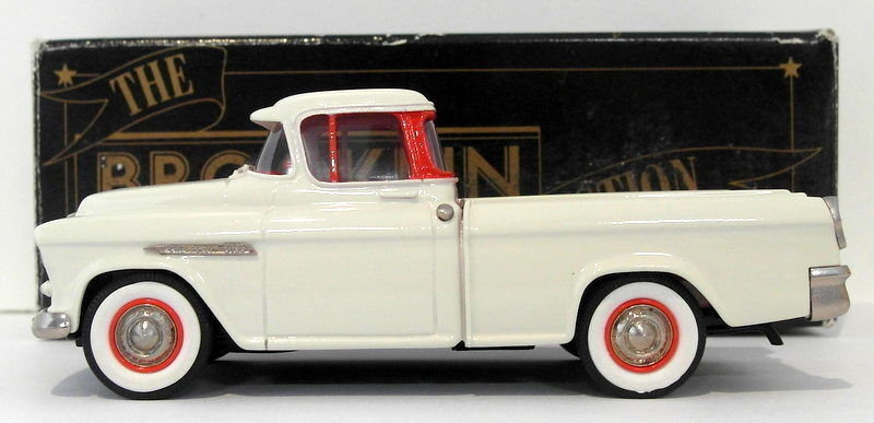 Miniature Brooklin BRK53 – 1955 Chevrolet Cameo Pickup Ivoire/Rouge – 1/43