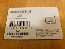 Sprint Mobile SIMGLW216R Micro SIM Card