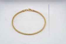 9ct Yellow Gold on Sterling Silver Ladies Solid Franco Bracelet - 7.5 inch - 2mm