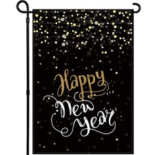 Happy New Year Decorations Garden Flags Double Sided Burlap Flag Winter Holid...