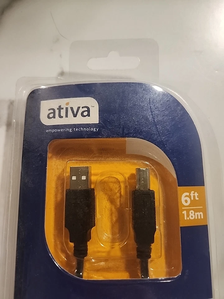 Ativa High-Speed USB 2.0 A Plug To B Plug A/B Cable 6ft - Image 2 of 4
