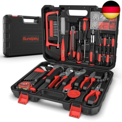 Sundpey 379-teiliges Werkzeugkoffer Set Gefüllt Mit Schubladen - Profi Haushalts- & Autowerkzeugkasten