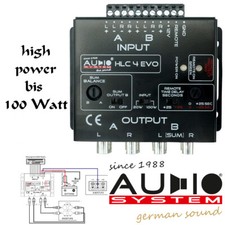 Audio System 4-Kanal High-Low-Level-Konverter Autoradio Adapter Cinch HLC-4 EVO