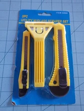 Harbor Freight Tools: 3 Piece Utility With Glass Scraper Set, New, Free Shipping