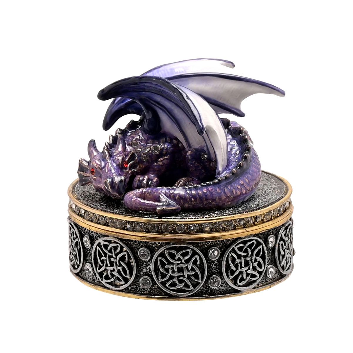 Julian  Gothic Purple Dragon  Trinket Jewellery Box