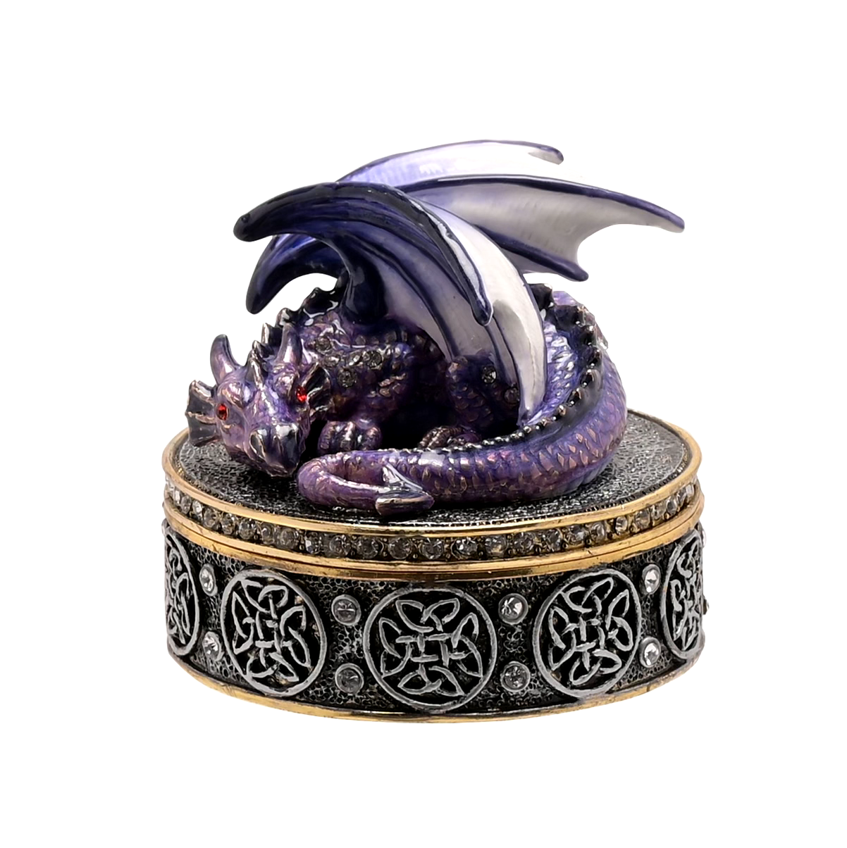 Julian  Gothic Purple Dragon  Trinket Jewellery Box