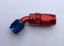 W42R -6AN 45° Degree Hose End / reusable / Swivel 6 AN Fitting -6 Red & Blue