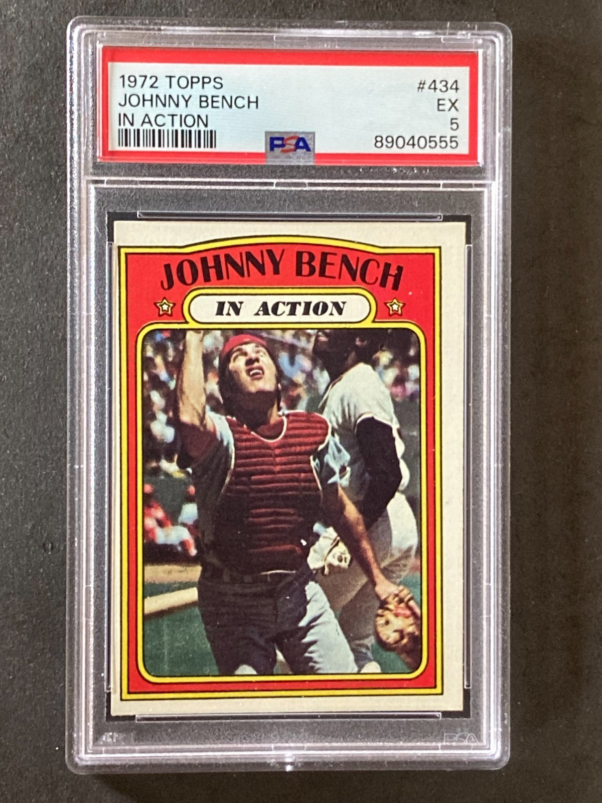 1972 Topps #434 Johnny Bench In Action PSA 5