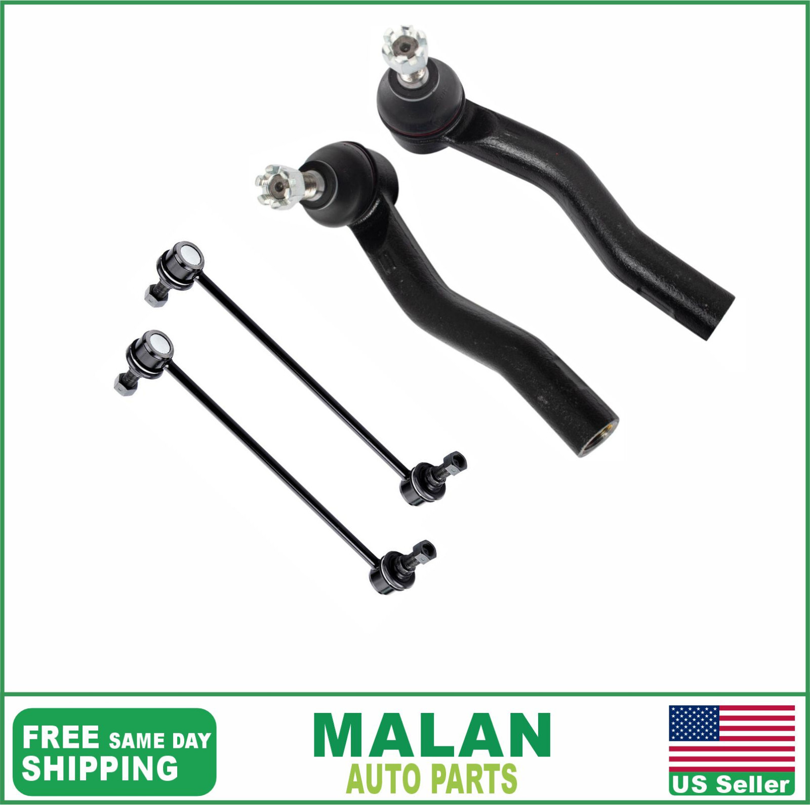 4 Outer Tie Rod Ends & Sway Bar Links for 2020-2024 Toyota Corolla