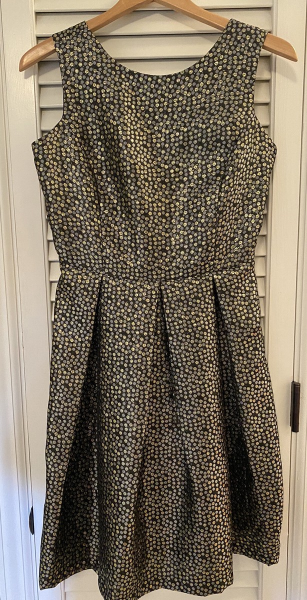 Anthropologie Dress Black With Metallic Silver & Gold Sleeveless Women's  Size 4 | eBay