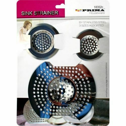 Prima 3pc Stainless Steel Sink Bath Plug Hole Strainer Basin Hair Trap