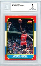 1986 Fleer Michael Jordan Rookie #57 Beckett 6 P1454
