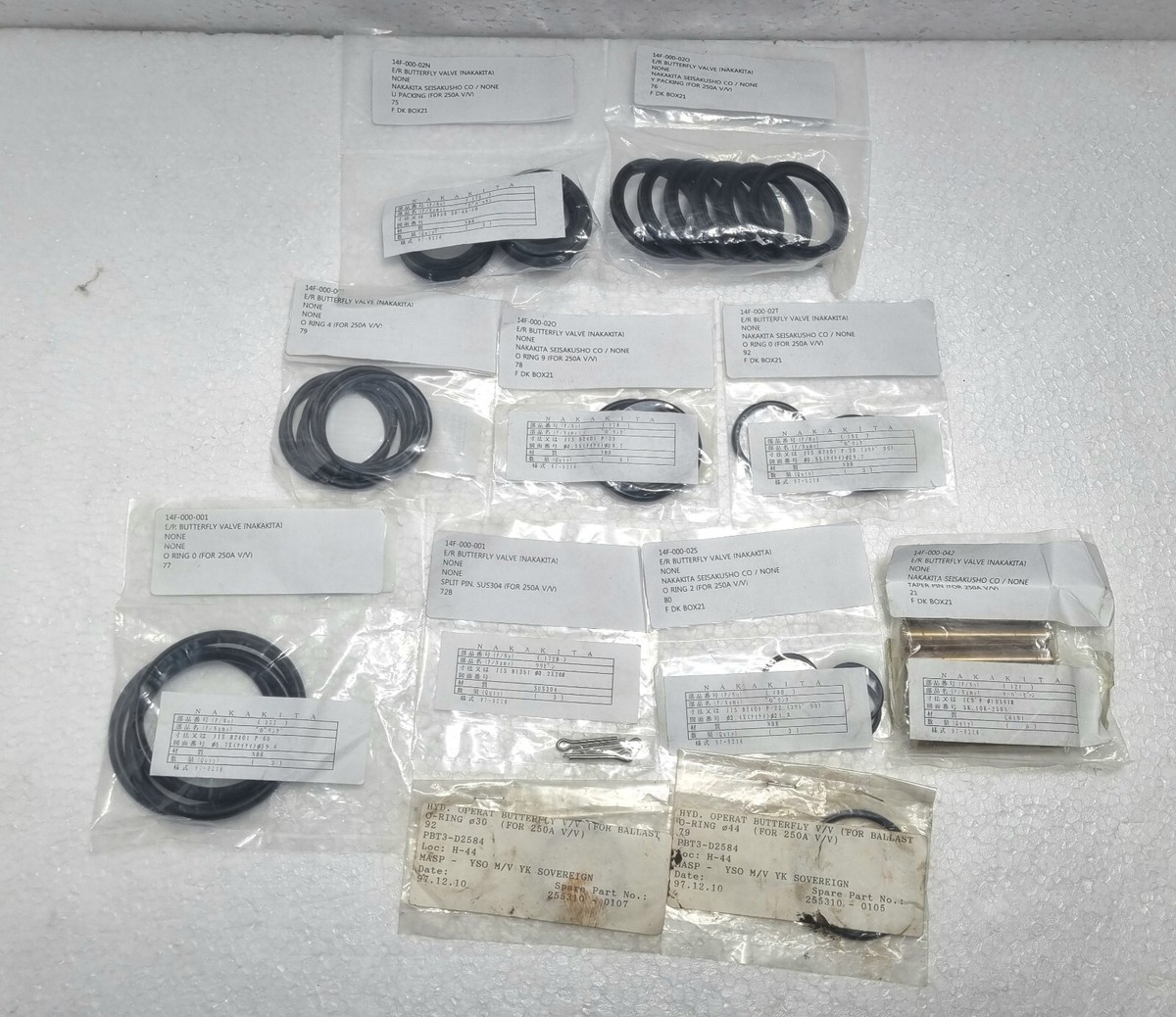 Nakakita Butterfly Valve O-Ring Spare And Valve Taper Pin