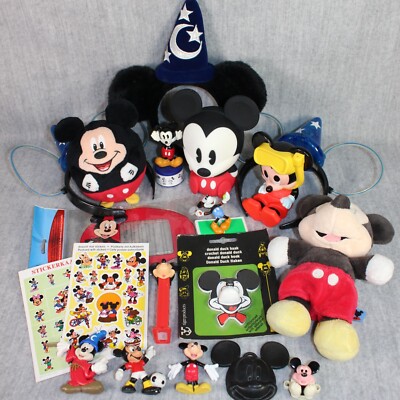 MICKEY MOUSE DISNEY Vintage Modern Toy Collectible Plush Disneyana Mix Lot 1990s