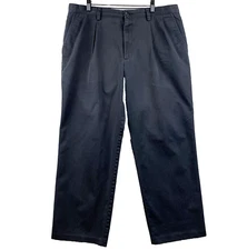 DOCKERS Chino Pants Men's Size 36 x 30 (28) Black Pleated Classic Preppy Church
