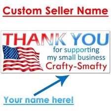 30 Thank You For Supporting My Small Business Stickers USA Flag Red White Blue