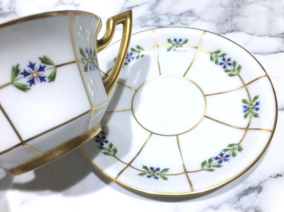 Superbe jardinière en porcelaine de Limoges, maison Jean Pouyat, décor