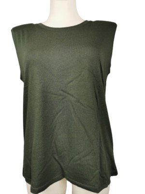 mine to five (Tom Tailor), Top mit Schulterpolster, khaki, Gr. 3XL