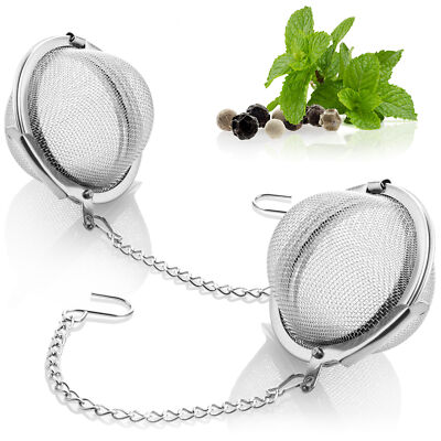 2x Teesieb aus rostfreiem Edelstah 304 - Teeei für losen Tee, Kräuter - 4,5cm