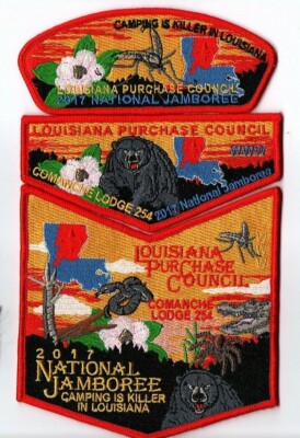 Boy Scout OA 254 Comanche Lodge 2017 National Jamboree Red Border Flap CSP Set