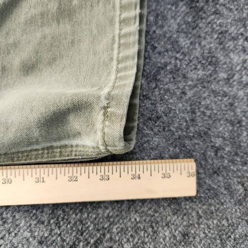 VTG Carhartt Pants Mens 34x36 Green Dungaree Fit Canvas Chino Workwear B11 MOS - Picture 12 of 14