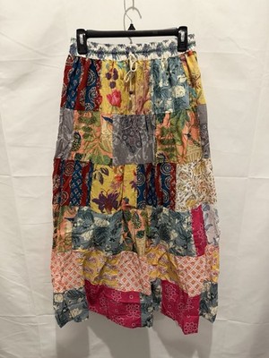 NWT Kathmandu Patchwork Multicolor Maxi Skirt.one Size.cotton,boho,summer,hippie