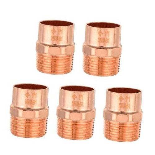 5 Piece 1-Inch Copper Male Adapter C x MIP | Copper Plumbing Fittings 1-inch