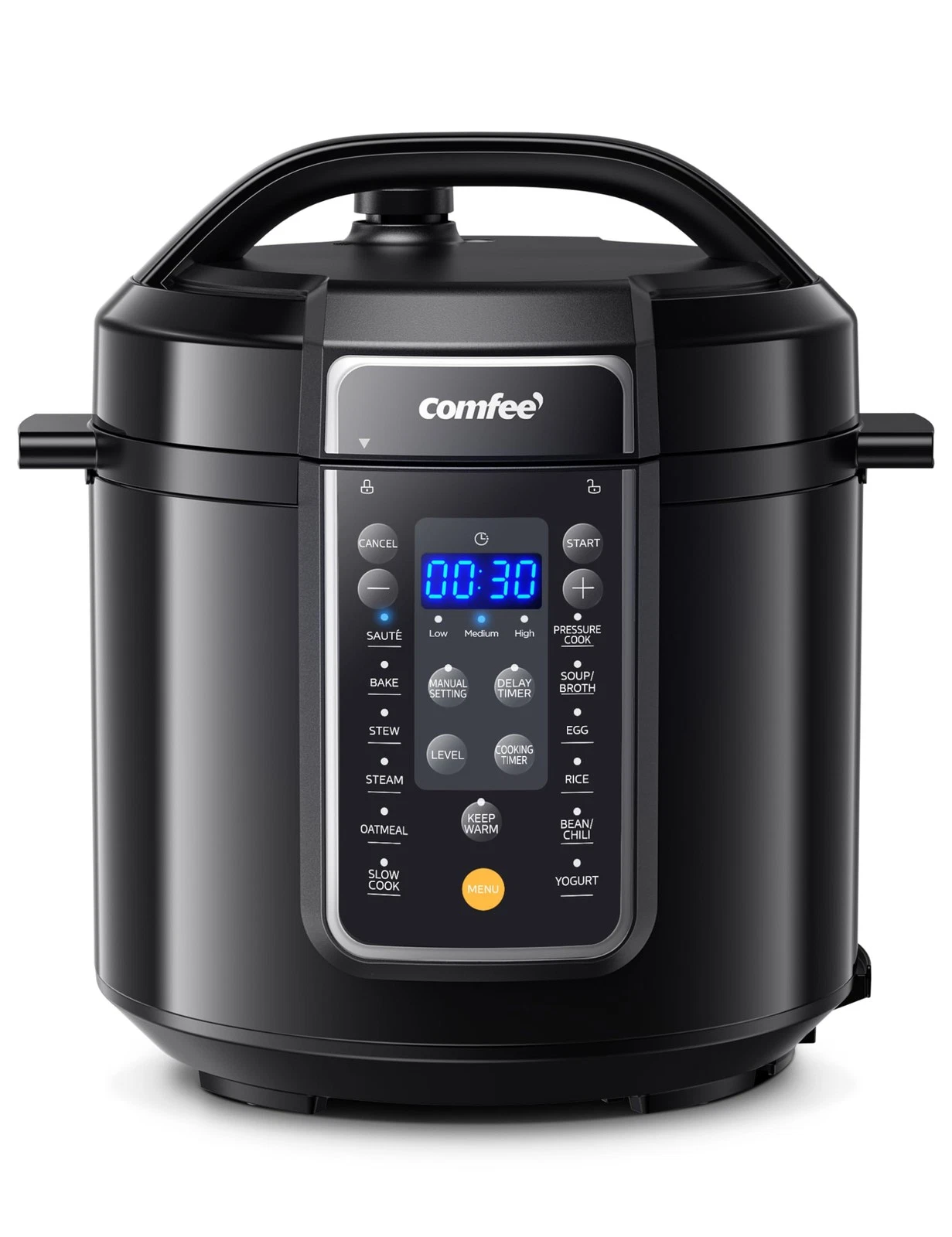 COMFEE’ 12-in-1 Electric Pressure Cooker, Instant Multi, 6 Quarts, Black