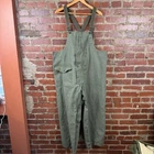 Vintage US Navy Overalls Mens 48x30 Green Deck Bibs Stencil Workwear WWII 40s