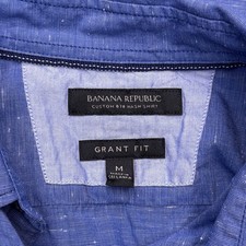 Banana Republic Grant Fit Custom 078 Wash Shirt Mens Medium Blue Button Up