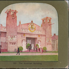 ST LOUIS WORLDS FAIR, The Austrian Building--Stereoview LB18