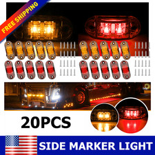 10x Amber 10x Red LED Side Marker Clearance Lights Truck Trailer RV Waterproof A