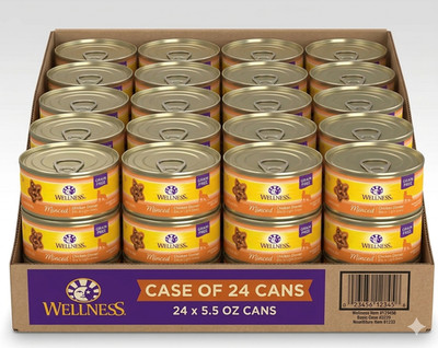 Wellness Complete Health Minced Chicken Grain Free Wet Cat Food 5.5 oz Case of24