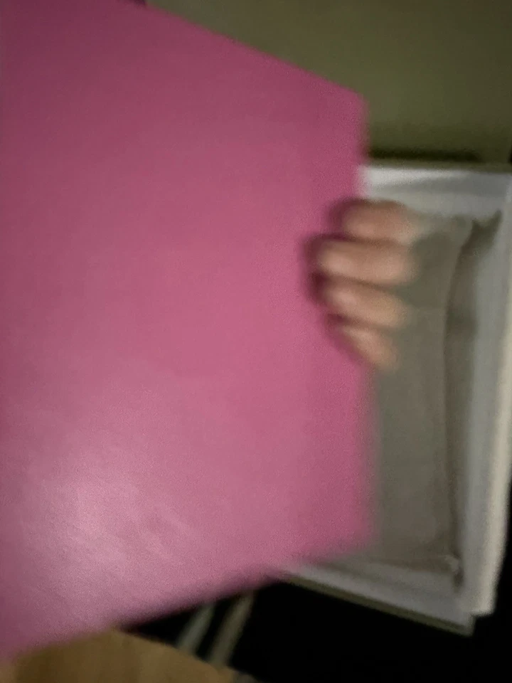 Levenger Pink Leather Unlined Notebook Journal w/Dust Bag & Box New - Image 3 of 4