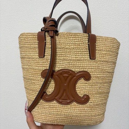 CELINE Classic Pannier Raffia Calf Skin Women's Pre-owned From Japan