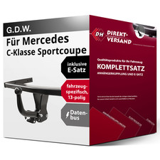 Für C-Klasse Sportcoupe CL203 (G.D.W.) Anhängerkupplung starr + E-Satz 13pol