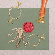 Wax Seal Kit with 1 Inch Wax Stamp - 2 Metal Seal Molds with Round Flower Sha...