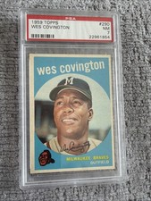 1959 Topps #290 Wes Covington PSA 7 Milwaukee Braves NM