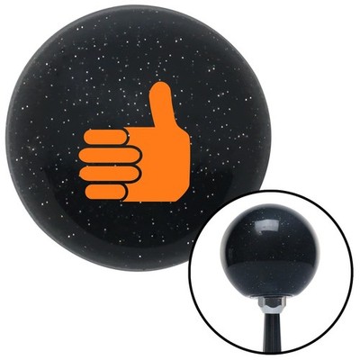 Orange Thumbs Up Black Metal Flake Shift Knob w/ M16x1.5 Insert Shifter Auto