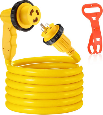 15 Ft 30Amp RV Power Extension Cord Compatible with NEMA L5-30P/R Marine Boat Co